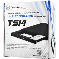Silverstone TS14, 6,35 cm (2.5"), SATA, Schwarz, Aluminium, 131 mm, 142,8 mm