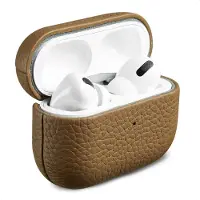 Accezz Echtleder Case für das Apple Airpods Pro - Taupe