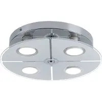 Globo LED Deckenleuchte, Chrom, Glas satiniert, D 30 cm