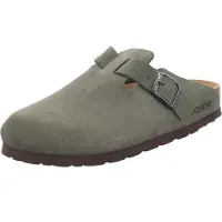 Rohde Damen Clog Leder Pantolette robust klassisch Schnalle Alba 6071, Größe:39 EU, Farbe:Grün