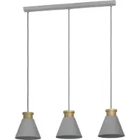 Eglo Hängelampe Twicken, Esstisch Pendelleuchte 3-flammig, elegante Esszimmerlampe aus Metall in Grau und Gold, Hängeleuchte mit E27 Fassung