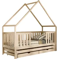 Mirjan 24 Kinderbett mit Schubladen Magic, Bett mit zwei Schlaffläche, Lattenrost, Holzkonstruktion (Farbe: Kiefer, Größe: 90x190 cm)