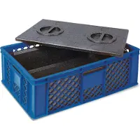 BRB-Lagertechnik Stapelkorb mit EPP-Isolierbox, LxBxH 600 x 400 x 240 mm, blau