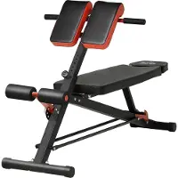 HOMCOM Hantelbank Fitnessbank Schrägbank Multifunktion Bauchtrainer Verstellbar Edelstahl Schwarz 64 x 146 x 73,5-85 cm