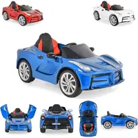 Moni Kinder Elektroauto Liberty, Fernbedienung EVA-Reifen Rücklichter Gurt MP3 blau