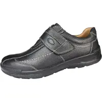 Jomos Herren Halbschuh Echtleder Klettverschluss schwarz, Herren:47 EU