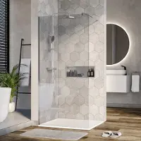 NEXTREND - GmbH Duschabtrennung Walk-In Nano Echtglas EX101 - Klarglas - 8 mm - Ausziehbare Befestigungsstange - Breite wählbar, Breite Walk-In:900mm