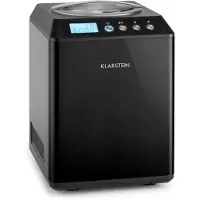 Klarstein Vanilla Sky Family - Eismaschine, Eisbereiter, Speiseeismaschine, Kühlhaltefunktion, LED-Display, Timer, Edelstahl, einfache Reinigung, 250 Watt, 2,5 Liter Fassungsvermögen, Schwarz