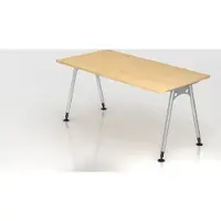 Proregal - Büromöbel mit top Leistungsdaten Schreibtisch Keijo | Ahorn | BxT 160x80cm | Höhe 68-76cm | stufenlos höhenverstellbar | A-förmiges Rundrohrgestell Silber | Rechteckform