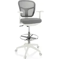 Hjh OFFICE TOP WORK 108 W - Arbeitsstuhl Arbeitshocker Grau