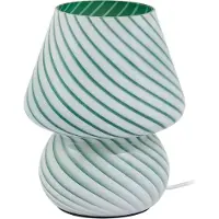 LINDBY Tischleuchte Andriana, grün/weiß, Glas, Ø 15 cm