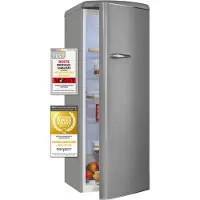 Exquisit Retro-Kühlschrank, ohne Gefrierfach, 229 Liter, groß, 5 Ablagen, RKS325-V-H-161E grau