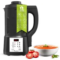 TurboTronic Suppenkocher - FSM7 - 1,6L Suppenbereiter 1000W mit 6 Programmen – Suppenautomat & Smoothie-Maker für Baby-Nahrung & Familie Schwarz