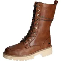 Mustang Damen Stiefelette Halbschaft Plateau Kontraststreifen 1437-503, Größe:40 EU, Farbe:Braun