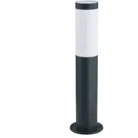 LINDBY Sockellampe Statius, 45 cm, anthrazit/opal, Edelstahl