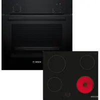 Bosch Einbau-Backofen-Set, HBF010BA1 + PKE61RAA2E, Einbau-Backofen, Elektro-Kochfeld HBD211FB66