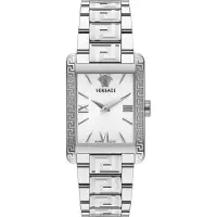 Versace VE1C00722 Tonneau weiss silber Edelstahl Armband Uhr Damen NEU