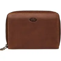 Piké Geldbörse PIKÉ, Damen, braun, Leder, leicht glänzend, unifarben, Kleinlederwaren Geldbörse, echt Leder