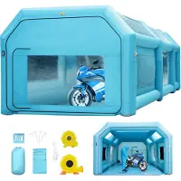 Vevor Aufblasbare Sprühkabine Zelt 6x3x2,5m Aufblasbare Lackierkabine Zelt 210D Oxford-Gewebe PVC Autozelt mit 2 abnehmbaren Türen Gebläse inkl. Ideal für Autolackierung und Reparatur von Motorrädern