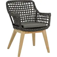 Bizzotto Madison, Abendessen, Korbweiden, Netz-Sitz, Netz-Rückenlehne, Aluminium, Synthetisch, Holz, Schwarz