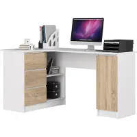 Akord Furniture Factory IP0PBIUB20LEBIASON, Ecke, Matt, Weiß, Eichenfarben, 3 Schublade(n), 850 mm, 1550 mm