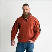 Stier Oversized Zip Sweater Functional Pocket organic Baumwolle XL Deep Red