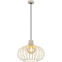 Globo Hängelampe Mateo, dimmbar, creme / amber, für Wohn- / Esszimmer, Metall, Skandinavisch, Pendelleuchte