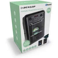 Dunlop Bluetooth Lautsprecher - 9W - mit FM Radio und AUX/MIC Eingang - Eingang für TF Karte und USB - TWS Funktion - LED Beleuchtung - Schwarz