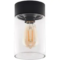 Arcchio Liljana Außendeckenleuchte, IP65, schwarz , dimmbar, schwarz, Glas, Modern, Deckenlampe