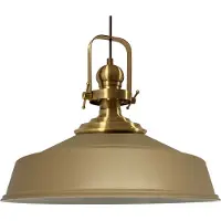 Bamyum Pendelleuchte I Aslet l Ø41 cm E27 Metall Beige Vintage Lampe
