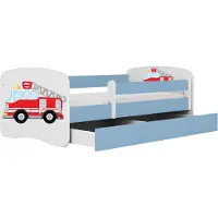 Kocot Kids Kinderbett Babydreams Feuerwehr mit Schublade 140x70 cm ohne Matratze in blau