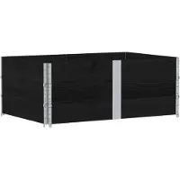 Syfax Paletten-Aufsatzrahmen 3 Stk. Schwarz 150x100 Massivholz Kiefer