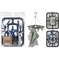 Redcliffs Faltbare Wäscheleine mit 18 bunten Clips -