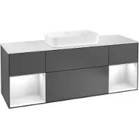 Villeroy & Boch V&B Waschtischunterschrank FINION 1600x603x501mm m Apl. Gl wh ma Regalelem