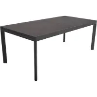 DELUKE Gartentisch EDUARD - Aluminium/Glas-Tischplatte Keramik-Optik, Anthrazit , 300x100x75cm | Ausziehtisch Esstisch Wetterfest Outdoor Tisch