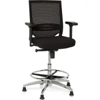 Hjh OFFICE TOP WORK 77 - Arbeitsstuhl Arbeitshocker Schwarz