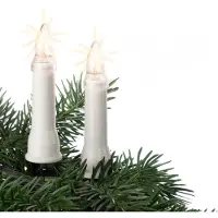 Hellum Lichterkette Kerzen außen, 30 Lichter, Lichtlänge 1305cm, Schaft weiß, Stecker