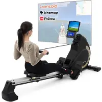 Hop-Sport HS-095R Gold Rudergerät klappbar für zuhause – mit Magnetwiderstand, LCD-Display, 12 Programmen, Wettkampfmodus und WATT-Funktion, bis 150kg