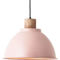 Brilliant dekorative Pendelleuchte Erena in hellrosa| mit geeignetem Leuchtmittel dimmbar | Ø38cm | Höhe 120cm | 1x E27 max. 60 Watt | Metall/Holz