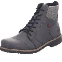 Rieker Damen Stiefelette unifarben mit gemustertem Einstieg Schnürer 73522, Größe:41 EU, Farbe:Grau