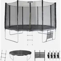 Sweeek - Trampolin Ø400cm -mit Zubehör - Grau