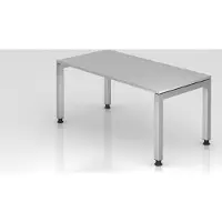 Proregal - Büromöbel mit top Leistungsdaten Schreibtisch Pejo | Grau | Silber Gestell | BxT 160x80cm | Arbeitshöhe 68-76cm | stufenlos höheneinstellbar | 4-Fuß-Gestell eckig | Rechteckform mit schwebender Tischplatte