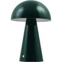 LINDBY LED-Akkutischlampe Nevijo, grün, Ø20 cm, USB, Dimmer