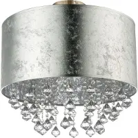 Globo Lighting LED Deckenleuchte mit Textil Lampenschirm und Kristallen