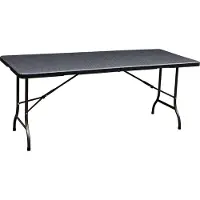 Lemodo Klapptisch, Rattan-Optik, 180 cm, schwarz, Bierzelttisch