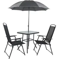 VCM 3-tlg Gartenmöbel Set | Sitzgruppe Essgruppe | 1x Tisch, 2x Stühle | Tisch Maße ca. H. 70 x B. 80 x T. 55 cm | Hochlehner Set 80