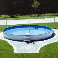Steinbach , Stahlwand Swimming Pool "Styria rund", blaue Poolfolie, Ø 460 x 120 cm