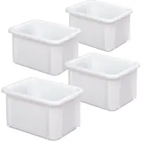 BRB-Lagertechnik 4 Schwerlastbehälter, LxBxH 400x300x215 mm, weiß, 18 Liter, geschlossen