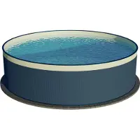 Waterman Aufstellpool Stahlwandpool Planet Pool rund Ø 350x90 cm ohne Zubehör anthrazit mit Overlap-Folie sand