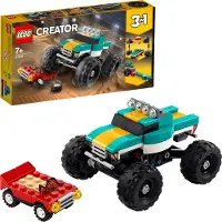LEGO 31101 Creator 3in1 Monster-Truck, Muscle Car oder Dragster, Spielzeugauto, Spielzeug für Mädchen und Jungen ab 7 Jahre